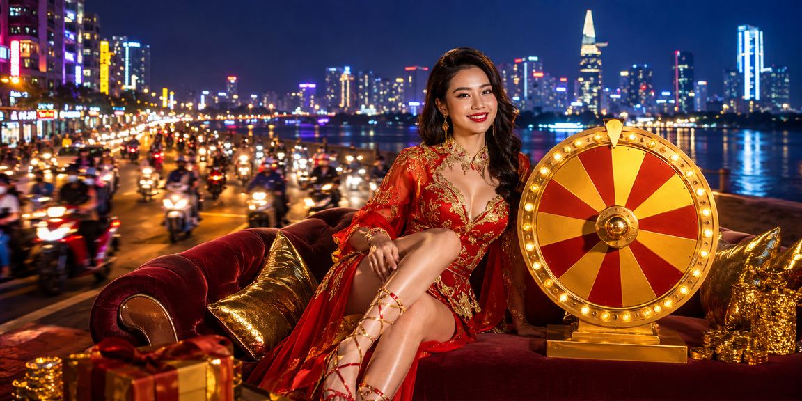 Bàn roulette neon sáng rực trong sòng casino trực tuyến tại TP Hồ Chí Minh