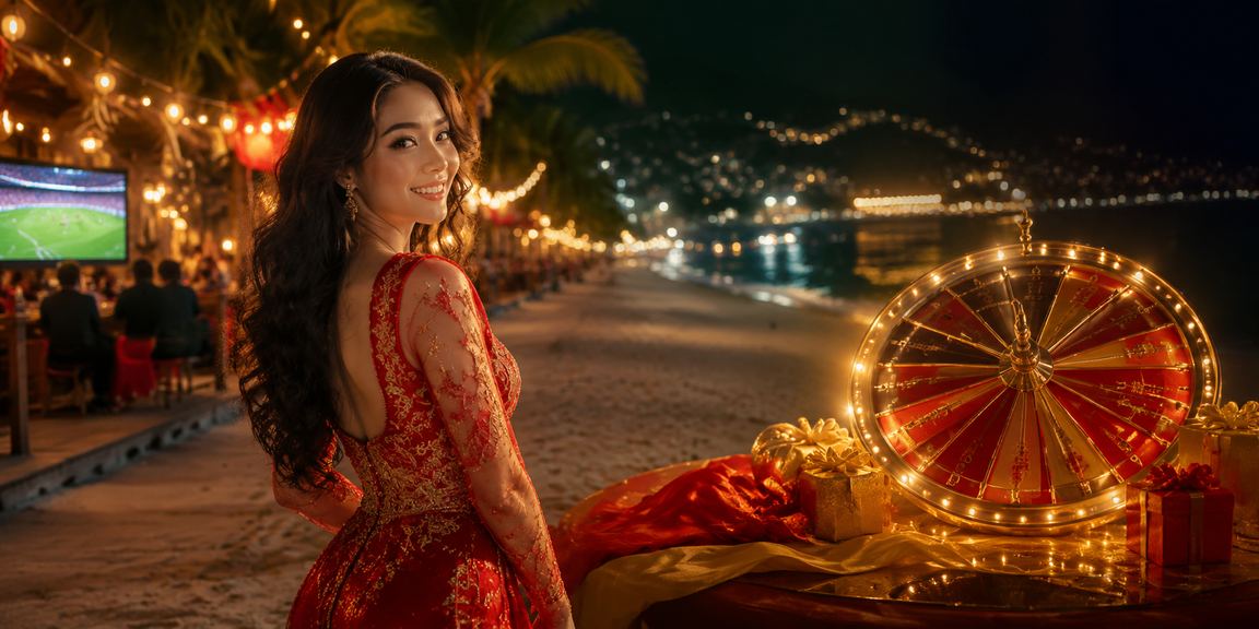 Sảnh trò chơi casino trực tuyến sôi động ban đêm tại Việt Nam với ánh đèn rực rỡ